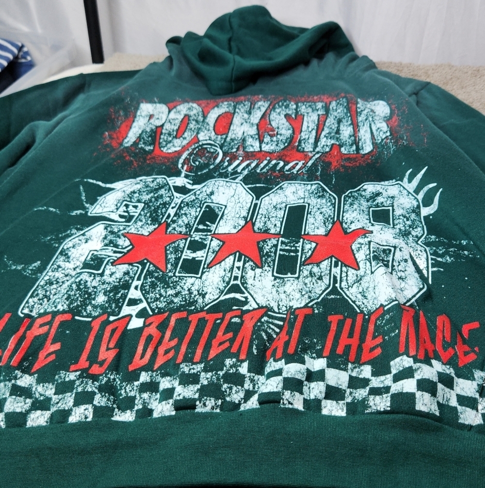 Men's 2 Piece Track Set - Rockstar Original - XL Long - Green, Red & White